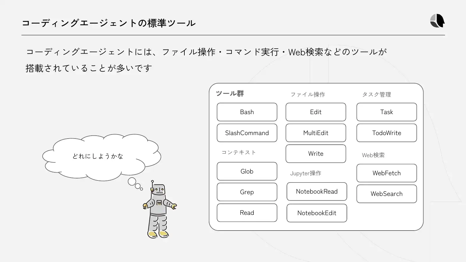 コーディングエージェントの標準ツール